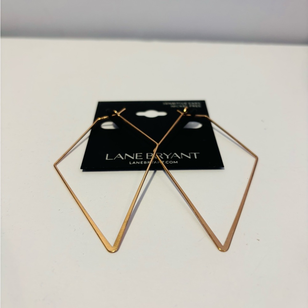 Lane Bryant Earrings Cooper-Brass color Large Geometric Shape Boho Whimsy Fun